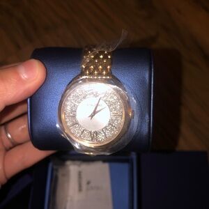 Swarovski Rose Gold-Tone Crystal Ladies Watch